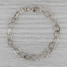 New Lagos Caviar Cable Chain Bracelet Sterling Silver w/ Pouch Card 7.75" 8.3mm