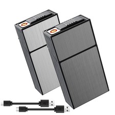 Cigarette Case 85mm King Size with Lighter 2 Pack , Magnetic Switch 20 Capacity