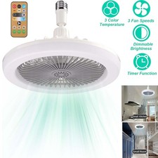 10 Adjustable E27 Socket Ceiling Fan Light 3-...