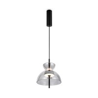 Led Pendelleuchte KüChe Glas Rauchgrau Schwarz Ø25 Cm 3000 K Up Down HäNgelampe