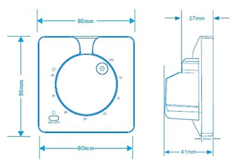 Termostato De Habitación Para Suelo Radiante Eléctrico O Agua Blanco #714 - Imagen 4 de 4