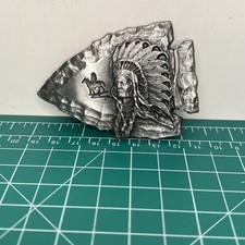 Siskiyou Buckle Co Inc 1988 Vintage Chief Joseph Arrowhead Belt Buckle USA Made