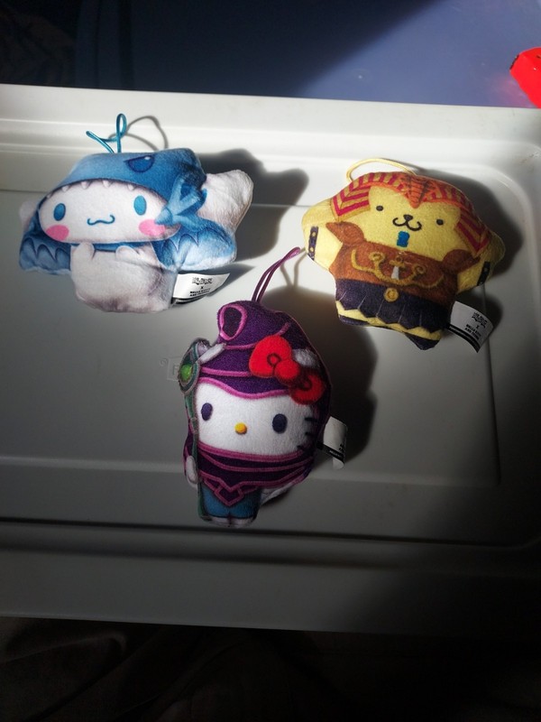 Lot of 3 McDonald's Yu-Gi-Oh! x Hello Kitty & Friends Plush Keychains