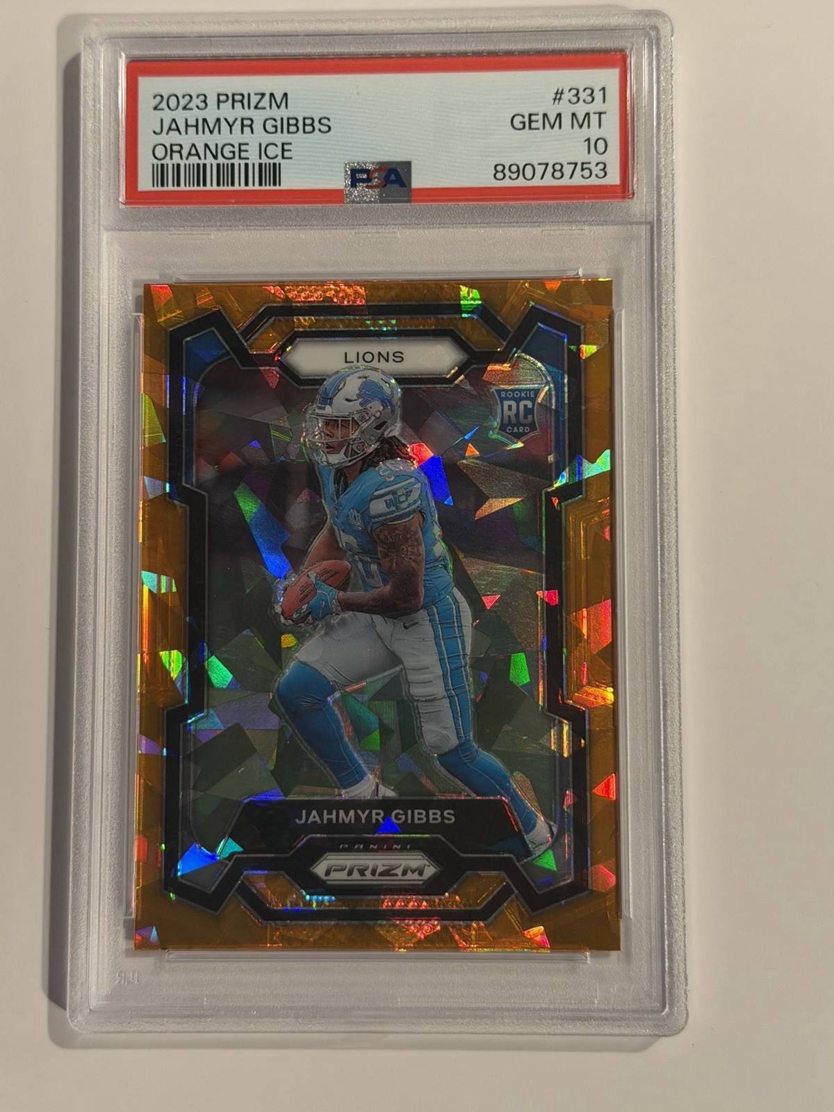 2023 Panini Prizm - Rookies Jahmyr Gibbs #331 Orange Ice Prizm (RC)