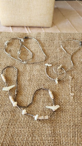 Schmuck Konvolut 3 Halsketten 2 haben geschnitzte Vögel Konvolut 163