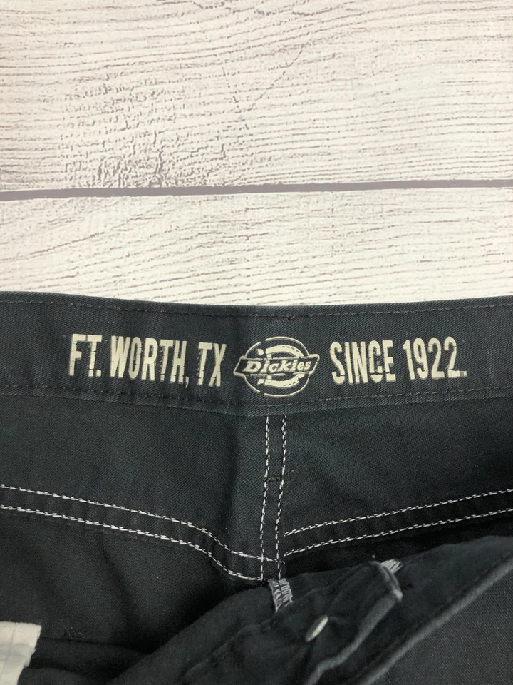 Pantalones Dickies para Hombres 36x30 Negros Ajustados Cónicos WP815BK Trabajo Sarga Elastizados Informales Foto 4 de 4