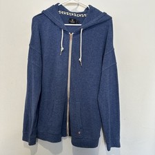 Volcom Boys Hoodie Jacket Size Large 10 Blue Full Zip Pockets Hooded