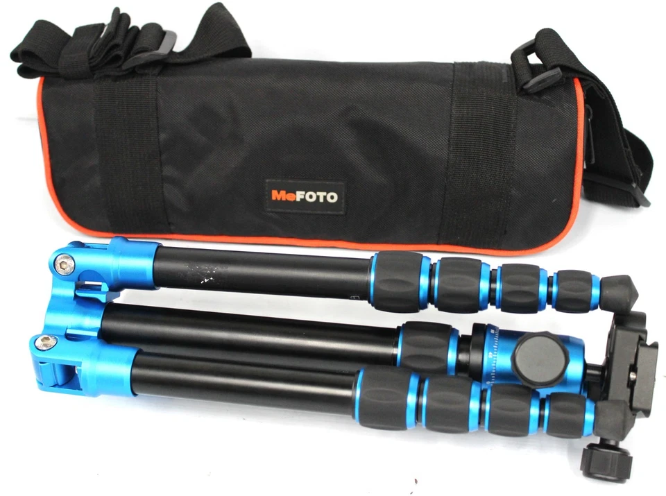 Trípode de viaje de aluminio MeFOTO BackPacker A0350 con cabezal esférico Q0; incluye estuche Foto 4 de 4
