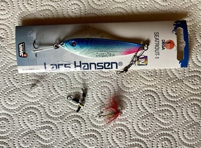 Meerforellenwobbler mit 1 Springerfliege Polarmagnus mit Rutschmontage.