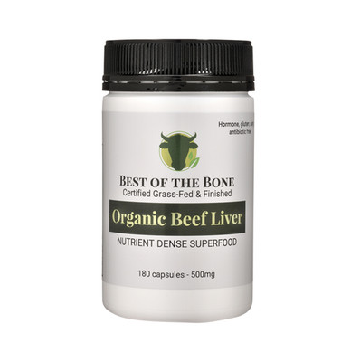 Organic Beef Liver Capsules - Nutrient Dense Superfood 180c - Best of the Bone