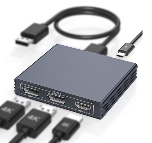 DisplayPort Splitter - 3 Monitor/2 DisplayPort, 1 HDMI - Extend Your Displays