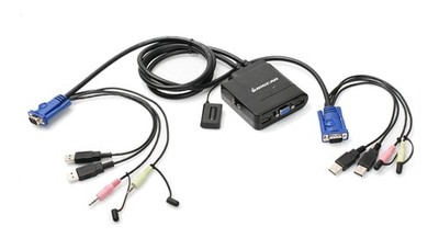 2-Port USB VGA Cabled KVM Switch - 2048 x 1536 - 2.1 Stereo Audio w/Mic - Plu...