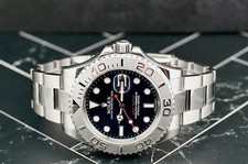 Rolex 40mm Yacht Master SS Platinum Bezel Blue Dial Mens Watch 116622 Box Card 2