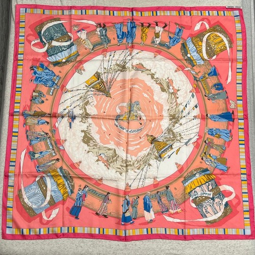 Bufanda Hermes Carre 90 Prieres Au Vent Rosa 90x89 cm Accesorio de Moda - Imagen 2 de 8