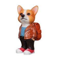 Hundefigur mit Rucksack niedlich Hundefigur detailgetreu f&uuml;r Schreibtisch, B&uuml;ro