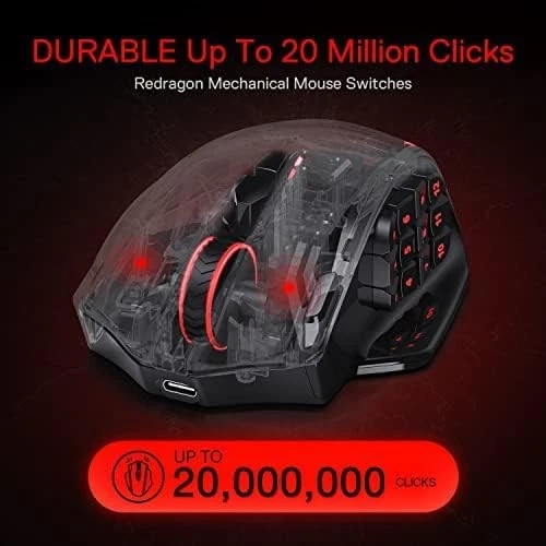 Redragon M913 Impact Elite Wireless Gaming Mouse 16000 DPI Wired/Wireless RGB Ga - Image 3 of 4