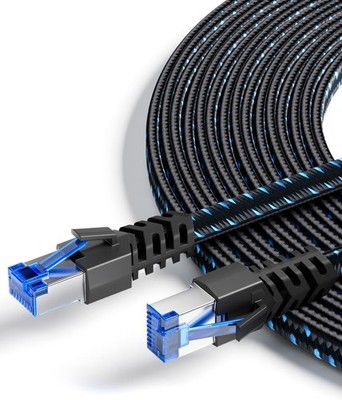 Cat8 LAN-Kabel 5m, Nylon-Geflecht 40 Gbit/s - Für Router |