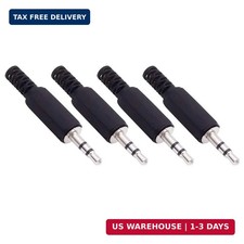 4 Pack 3.5mm Replacement Repair Plug Jack TRS 3 Pole Stereo Male Plug 1/8" 3.5mm