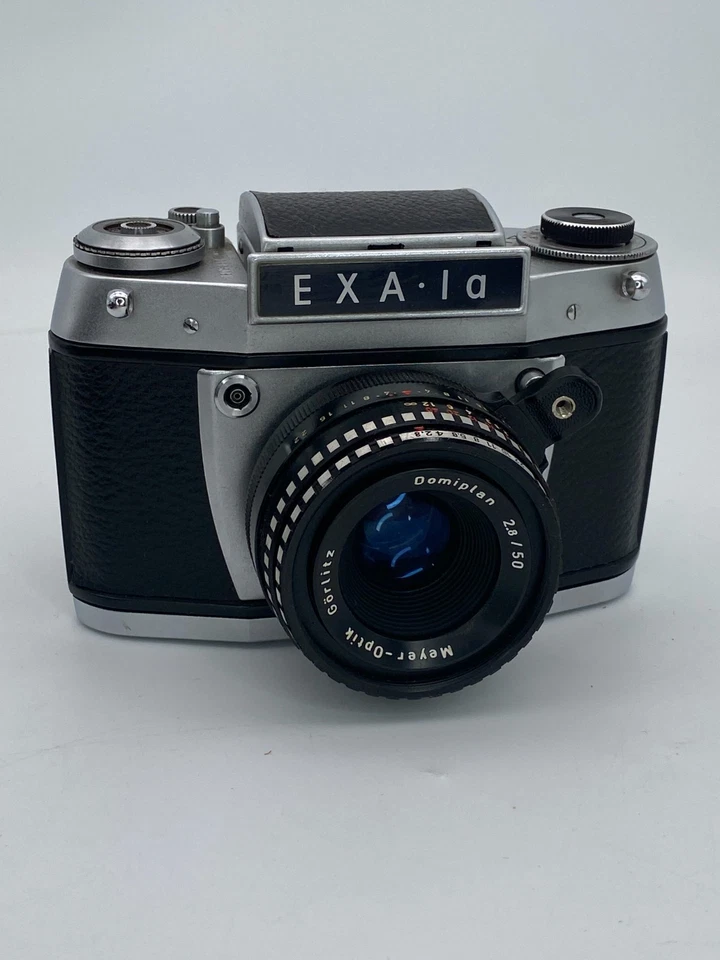 Ihagee Exa 1a Vintage 35mm Spiegelreflexkamera mit Original Etui Objektiv Domiplan 2,8 / 50 - Bild 2 von 4