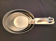 Williams Sonoma Stainless Steel Measuring Cups Oval Set - 2/3 c, 3/4 c & 1 1/2c