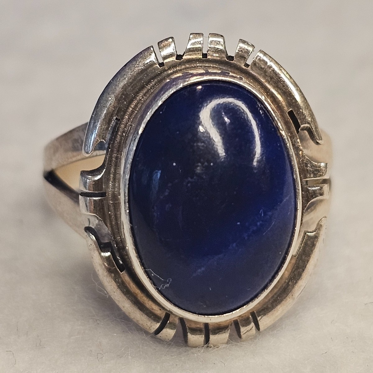 Native American Navajo NAKAI Sterling Silver Lapis Lazuli Ring Sz 