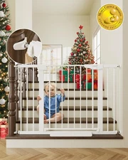 Cumbor 29.7-46" Baby Gate for Stairs, Toddler Safety Essentials for The House, A