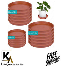 NEW 6pcs Brown Plant Saucers Planter Trays Drip Watering Tray Deep High Sided UK