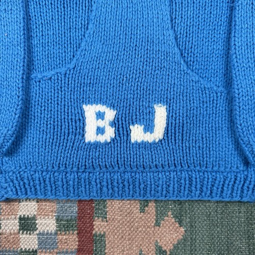 Vintage 60s Peanuts Snoopy Knit Pullover Sweatshirt Youth Hoodie Blue - Picture 3 of 4