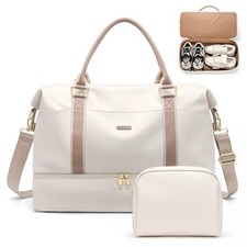 Weekender Bags for Women, Carry On Travel Duffel Bag with Shoe Compartment ...