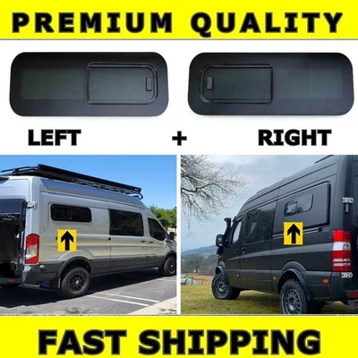 UNIVERSAL CAMPER VAN SLIDING OPENING WINDOW GLASS 800x270mm RIGHT AND LEFT PAIR - Image 1 of 4