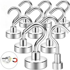 10/1PCS  Heavy Duty Magnetic Hooks Hanger Hold Neodymium Strong Magnet Set