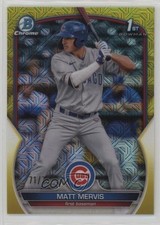2023 Bowman Mega Box Yellow Mojo Refractor 71/75 Matt Mervis #BCP-74 c5b