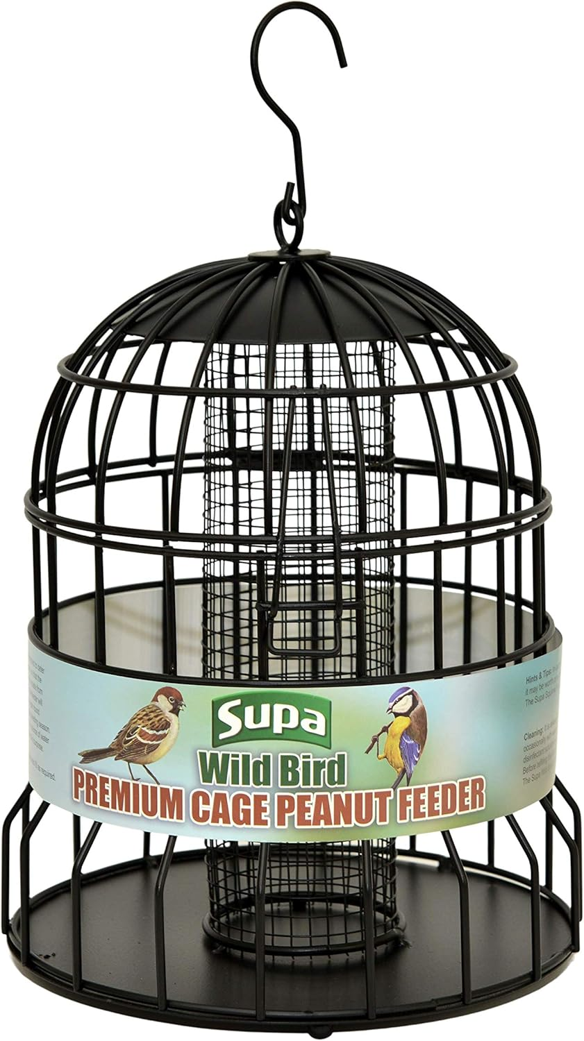 Premium Wild Bird Cage Peanut Feeder, Deters Squirrels and Larger Birds Such as