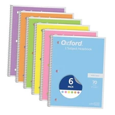  Spiral Notebook, Bulk Wide Ruled Spiral Notebooks for School, Pastel Colors, 