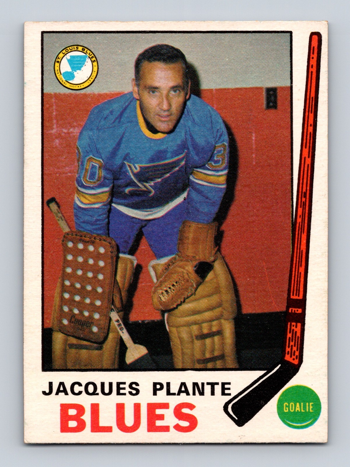 Jacques Plante 1969-70 O-Pee-Chee Hockey #180 St. Louis Blues **EX-EXMT**