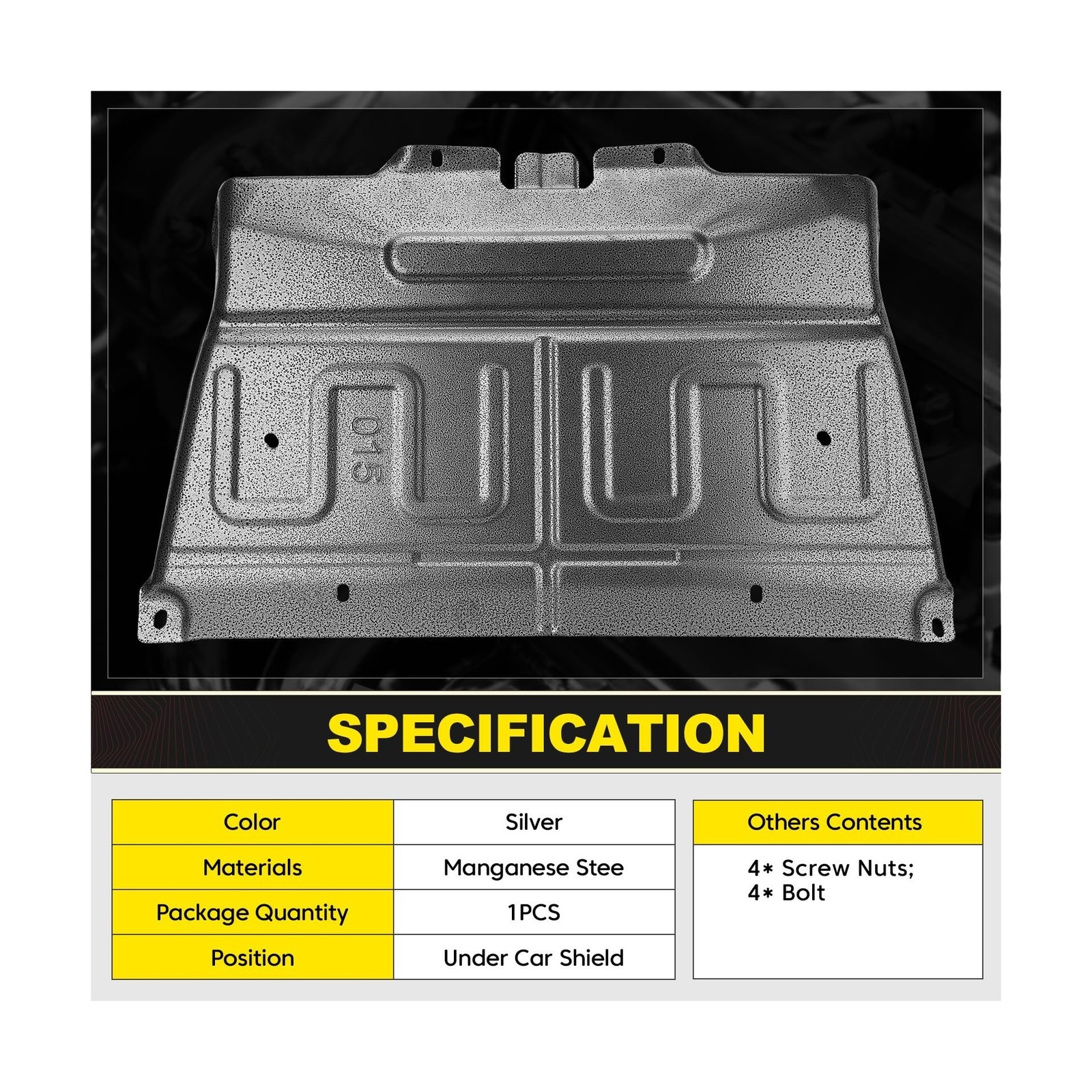 Upgrade Manganese Steel Splash Panel Shield Under Diaper Gas Motor Compatible...