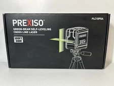 PREXISO Green-Beam Self-Leveling Cross Line Laser 100FT With Tripod PLC10PGA NEW