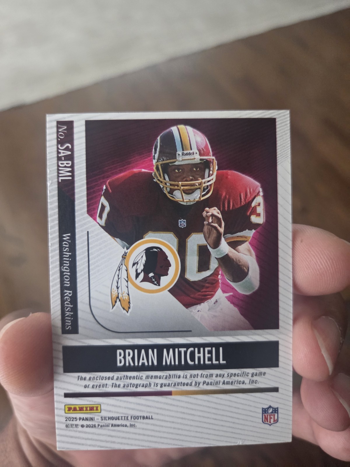 2025 Panini Silhouette Brian Mitchell Patch Auto 147 /199 Redskins view 3