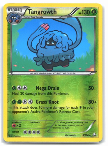 Tangrowth 5/160 Reverse Holo XY - Primal Clash Pokemon Rare EN Moderately Played