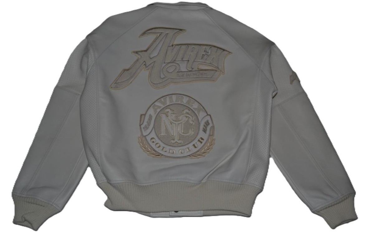 コ*ラ様 AVIREX ホワイトレザージャケット Men's Avirex Crocodile Icon White Leather Jacket - MotoCollection