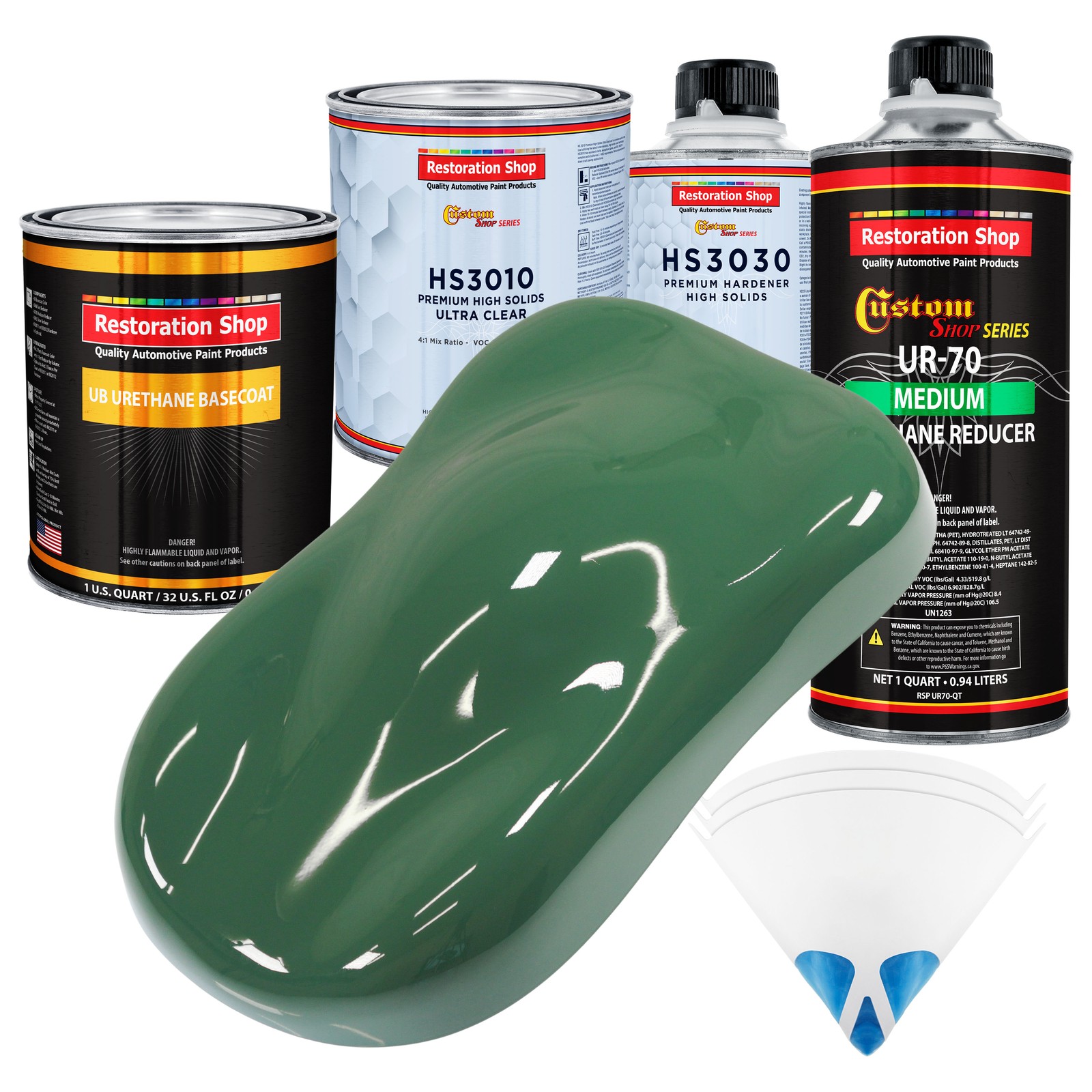 Premium Urethane Basecoat Clearcoat Auto Paint Kit in Transport Green