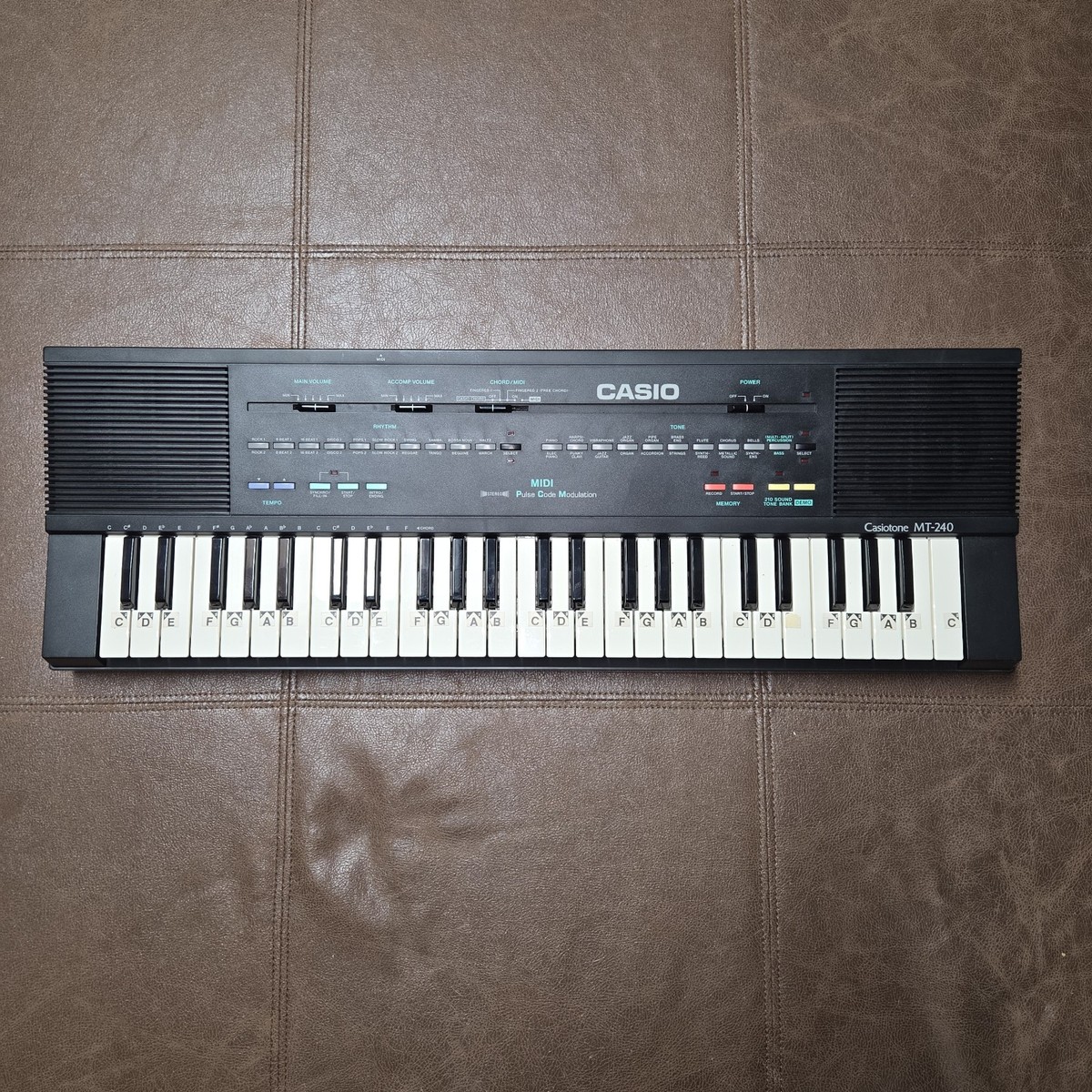 【ヴィンテージ】CASIO MT-240 カシオトーン MIDIシンセサイザー Casio Casiotone Mt-240 49 Key Electronic Keyboard Synth 210 Sound