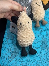 Jellycat Amuseables Peanut Cat Outfit Plush Bag Charm Keychain Cute Gift NWT