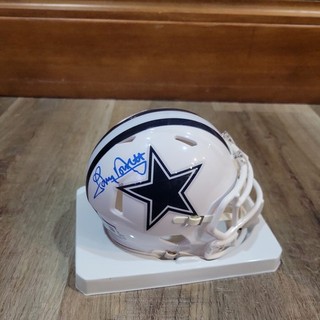 Tony Dorsett Autographed White Dallas Cowboys Speed Mini Helmet BAS