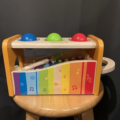 Hape Pound & Tap Bench with Slide Out Xylophone Balls & Hammer