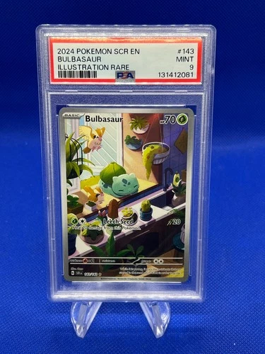 Pokemon Stellar Crown Bulbasaur #143 143/142 Illustration Rare IR PSA 9