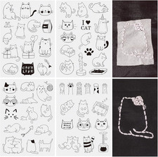 26 Pcs Stick and Stitch Embroidery Patterns Water Soluble Paper Sewing Kit NEW