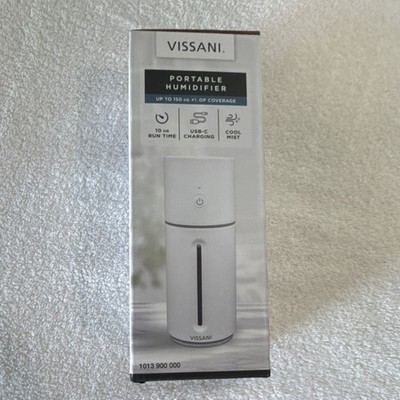 Vissani Portable Cool Mist Humidifier USB-C Night Light Antimicrobial 150 sq ft