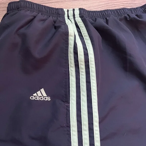 Adidas Track Pant medium navy blue mint stripe 3 stripe mesh lined veg - Picture 2 of 10