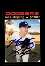 Signed Baseball Card Auto Ross Stripling 2020 Topps Heritage #125 Dodgers